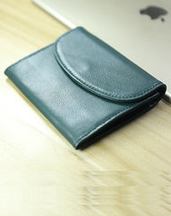 Women Black Leather Mini Billfold Wallet Cute Coin Wallets Slim Change Wallets For Women