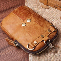 Leather Mens Belt Pouch Cell Phone Holster Waist Bag Shoulder Bag for Men