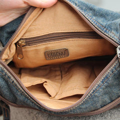 Blue Denim Mens Womens Side Bag Courier Bag Blue Jean Shoulder Bag Messenger Bag For Women