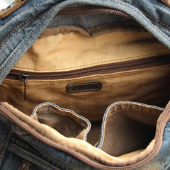 Casual Blue Denim Mens Womens Messenger Bag Jean HandBag Shoulder Bag For Women