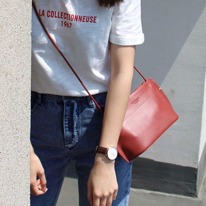 Cute Leather Red Green Womens Small Crossbody Purse Mini Shoulder Bag for Women