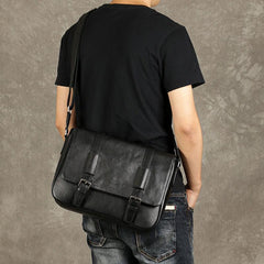 Leather Mens Cool Messenger Bag Shoulder Bags Cycling Crossbody Bag for men