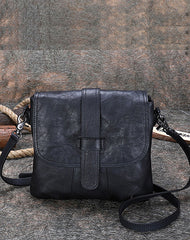 Handmade Leather Womens Square Shoulder Bag School Crossbody Purse for Women