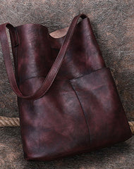 Womens Leather Tote Bags Vertical Womens Handbag Shopper Bag Purse for Ladies