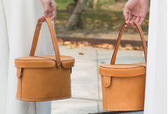 Handmade Leather handbag bucket bag Camel for women leather shopper bag - EverHandmade