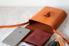 Handmade Leather vintage women phone purse leather shoulder bag crossbody bag - EverHandmade