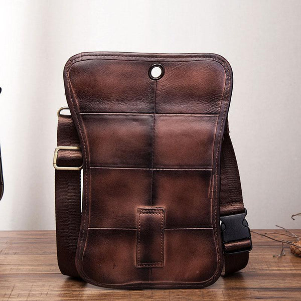 Cool Vintage Leather Mens Belt Pouch Waist Bag Drop Leg Bag Mini Shoulder Bag Fo FY01492055