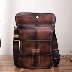 Cool Vintage Leather Mens Belt Pouch Waist Bag Drop Leg Bag Mini Shoulder Bag For Men