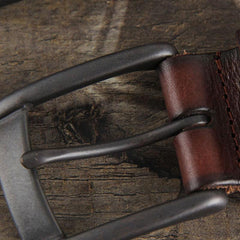 Genuine Leather Punk Rock Biker Trucker Mens Belt Men Black Coffee Belt for Men