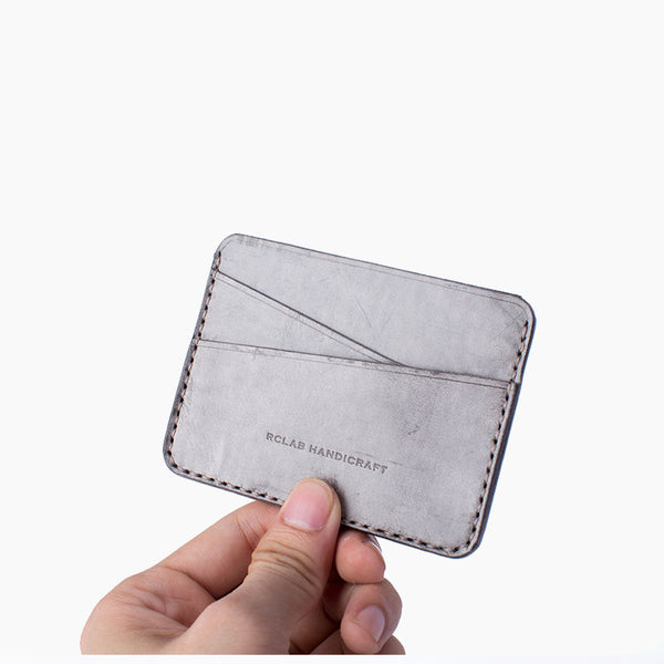 Handmade Cute Pink Gray Leather Women Small Card Holder Card Wallet for Men RCLAB01451064