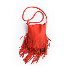 Handmade WOMENs LEATHER Tassels Shoulder Bag Vintage Crossbody Purse With tassels