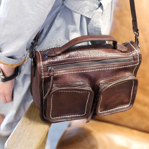 Fashion Women's Black Leather Satchel Purse Brown Leather Shoulder Satchel Purse CM03271068