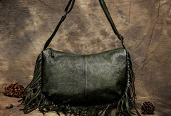 Genuine Handmade Tassels Vintage Leather Crossbody Bag Shoulder Bag Women Leather Purse - EverHandmade