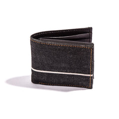 Handmade Cool Black Denim Mens Leather billfold Small Wallets Bifold Small Wallet For Men