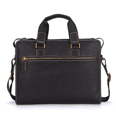 Fashion Black Leather Men's Briefcase Professional Briefcase 15‘’ Black Laptop Briefcase For Men