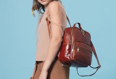 Handmade Genuine Leather Travel Bag Backpack Bag Shoulder Bag Leather Purse For Women