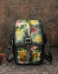 Small Leather Womens VIntage Phone Shoulder Bag - Back View