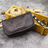 Black Leather Men's Key Holders Wallet Car Keys Wallet Brown Zipper Key Wallets For Men