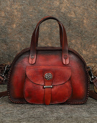 Best Red Leather Womens Vintage Handbag Handmade Crossbody Purse for Ladies