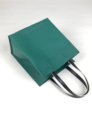 Cute Womens Green Leather Tote Bag Best Tote Handbag Small Shopper Bag Purse for Ladies