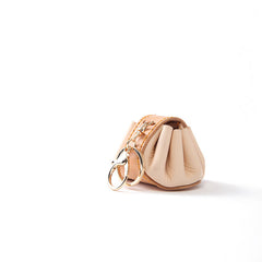 Cute Leather Womens Small Beige Change Wallet Coin Holder Change Holder for Women