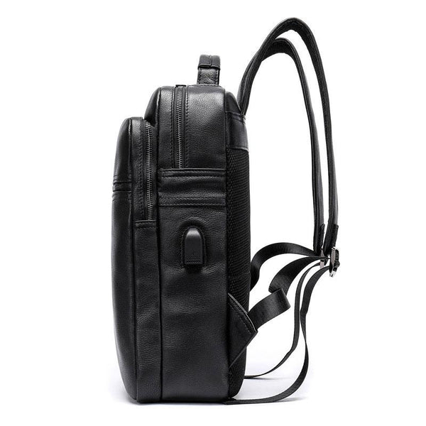Cool Leather Black Mens Backpacks Vintage School Backpack Travel Backpack Bags f FY04292017
