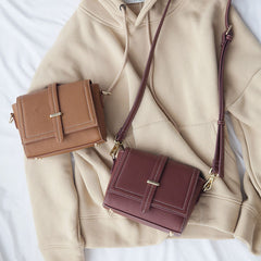 Minimalist Leather Womens Stylish Small Shoulder Bag Crossbody Purse for Women