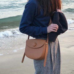 Cute Leather Red Brown Womens Saddle Purse Saddle Shoulder Bag for Women