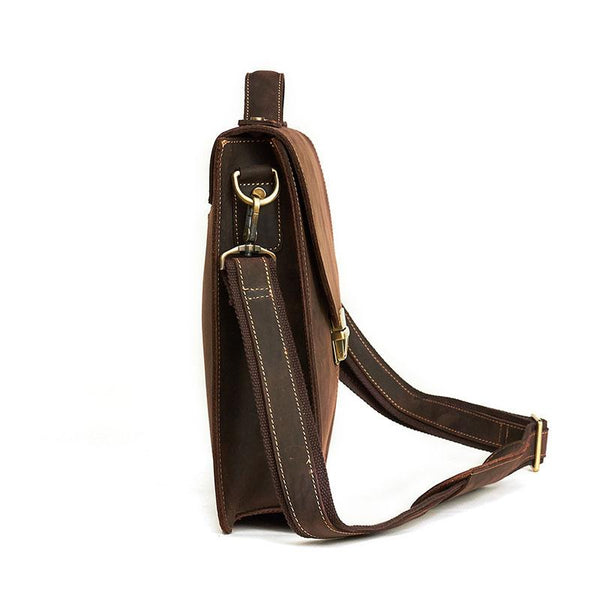 Leather Mens Vintage Briefcase 13inch laptop Handbags Shoulder Bags For Men FY02992150