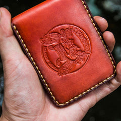 Handmade Leather License Wallet Tooled Mens billfold Wallet Cool Leather Wallet Slim Wallet for Men