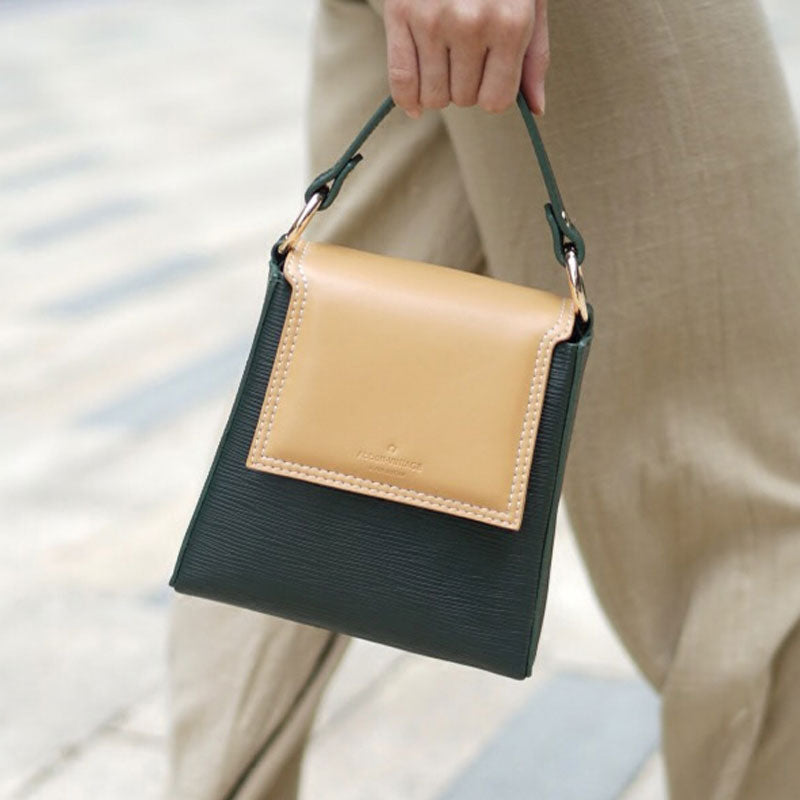 Stylish Leather Dark Green Womens Handbag Crossbody Bag Purse Shoulder Bag for Women
