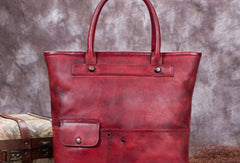 Genuine Leather Handbag Vintage Tote Bag Crossbody Bag Shoulder Bag Purse For Women - EverHandmade