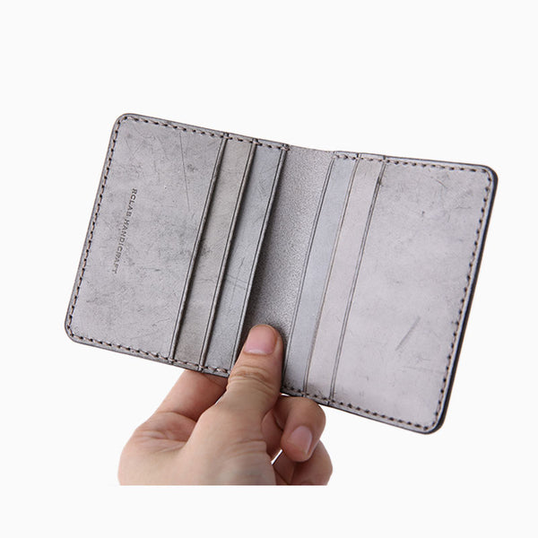 Handmade Leather Womens Slim License Wallet Front Pocket Wallet Slim Card Wallet RCLAB02351040