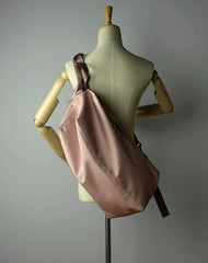 Womens Nylon Gray Large Sling Bag Shoulder Sports Gym Bag Nylon Overnight Crossbody Bag for Ladies