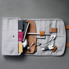 Fashion Canvas Men's Trifold Multi-Function Digital Storage Clutch Mobile Phone Bag For Men