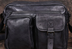 Cool Small Leather Mens Messenger Bag Brown Courier Bag Side Bag Postman Bag for men - EverHandmade