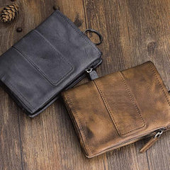 Handmade Mens Chain Biker Wallet Cool billfold Leather Wallet Men Small Wallet for Men