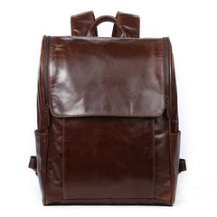 Cool Leather Black Mens Large Brown Backpacks Travel Backpack 14inch Laptop Backpack for Men