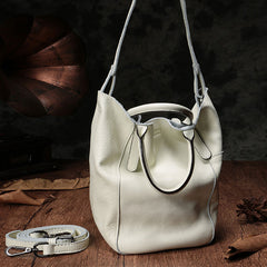 Fashion Black Leather Handbag Tote Shopper Bag White Shoulder Tote Purse For Women