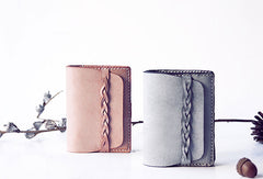Handmade leather braided personalized custom clutch purse billfold wallet purse clutch women