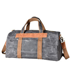 Gray Canvas Mens Travel Bag Weekender Bag Duffle Bag Large Canvas Weekender Bag for Men