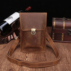 Brown Leather Small Belt Pouch Belt Bag Small Shoulder Bag Waist Bag For Men
