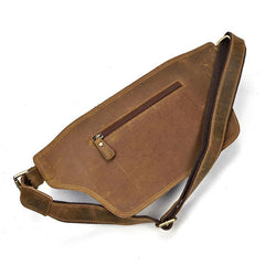 Retro Dark Brown and Brown LEATHER MENS FANNY PACK FOR MEN BUMBAG Vintage WAIST BAGS