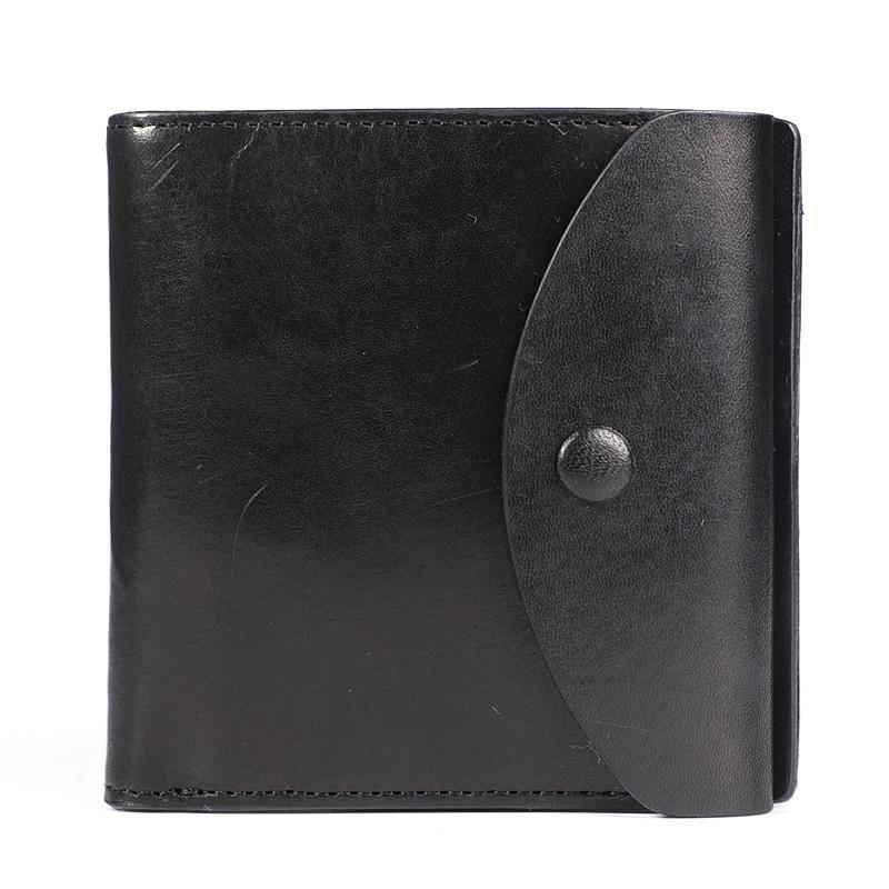 Handmade Mens Cool Black billfold Leather Wallet Men Trifold Brown Card Wallets for Men