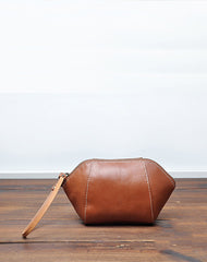 Handmade Leather Wristlet Wallet Zip Clutch Wallet Womens Ladies Zip Phone Wristlet Wallets for Women