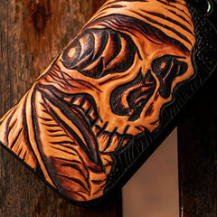 Handmade Leather Biker Mens Cool Car Key Wallet Coin Wallets Pouch Car KeyChain for Men