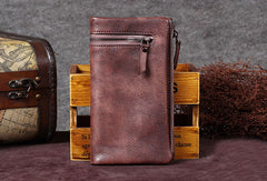 Vintage Leather Womens Wallet Long Wallet Vintage Wallet Purse For Women - EverHandmade