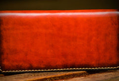 Handmade leather lion biker wallet clutch zip long wallet brown  leather men phone