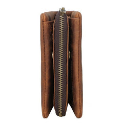 Vintage Leather Mens Bifold Small Wallet billfold Wallet Within Detachable Coin Holder for Men