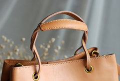 Handmade Leather handbag purse bucket bag for women shopper bag leather shoulder bag